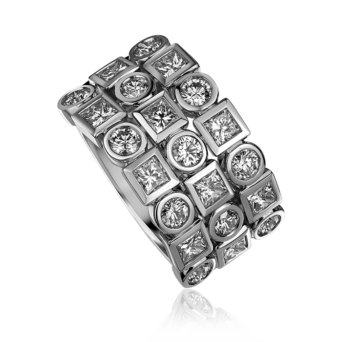 Crisscut New York Crisscut® Round Diamond and Princess Cut Diamond Band