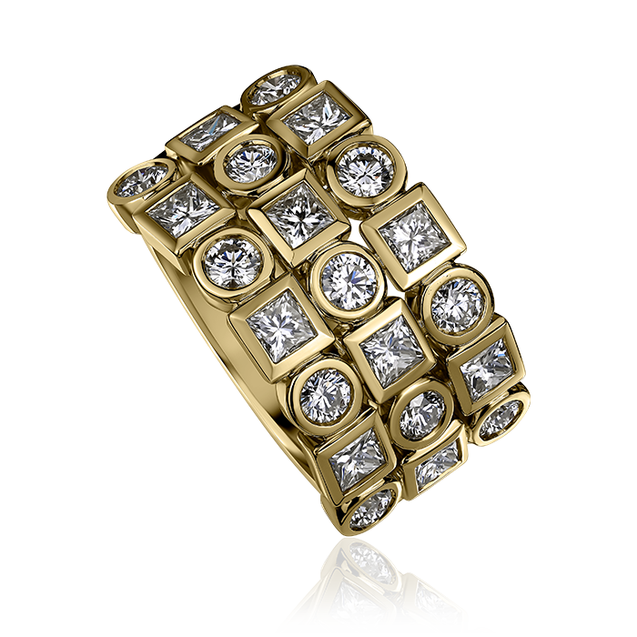 Crisscut New York Crisscut® Round Diamond and Princess Cut Diamond Band