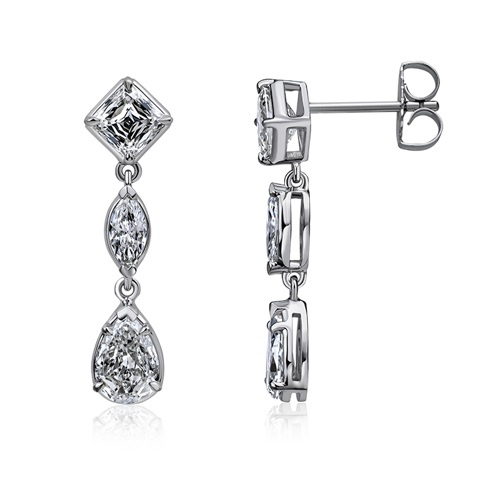 Crisscut New York L’Amour Crisscut® Pear and Mixed Shape Diamond Earrings