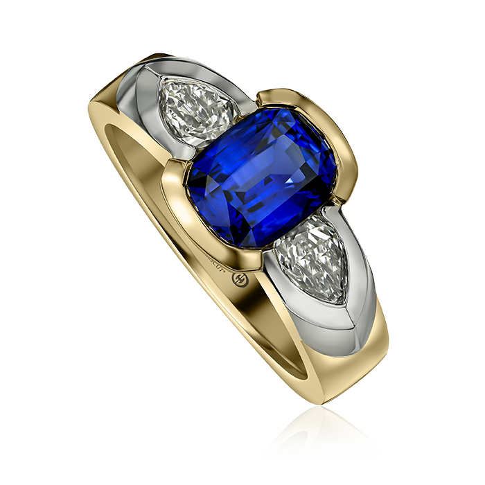 Crisscut New York Sapphire and L’Amour Crisscut® Pear-shape Diamond Ring