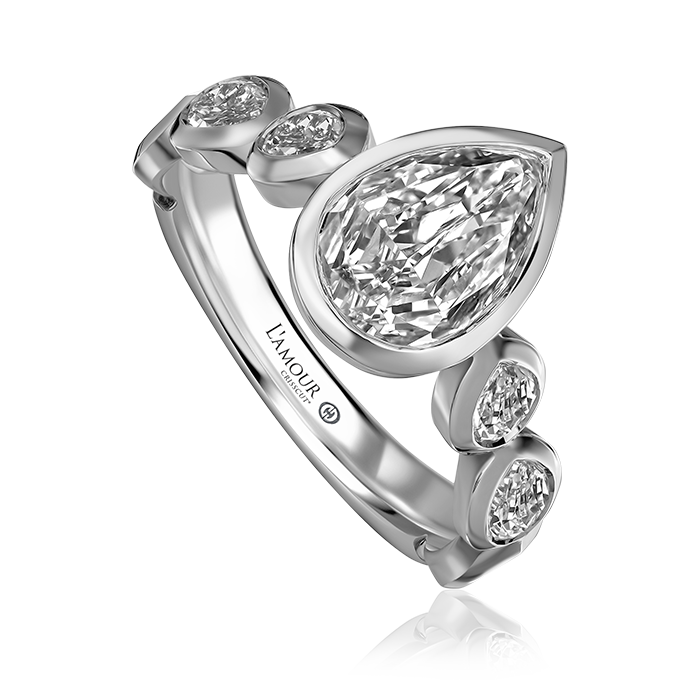 Crisscut New York L’Amour Crisscut® Pear-Shape Diamond Engagement Ring