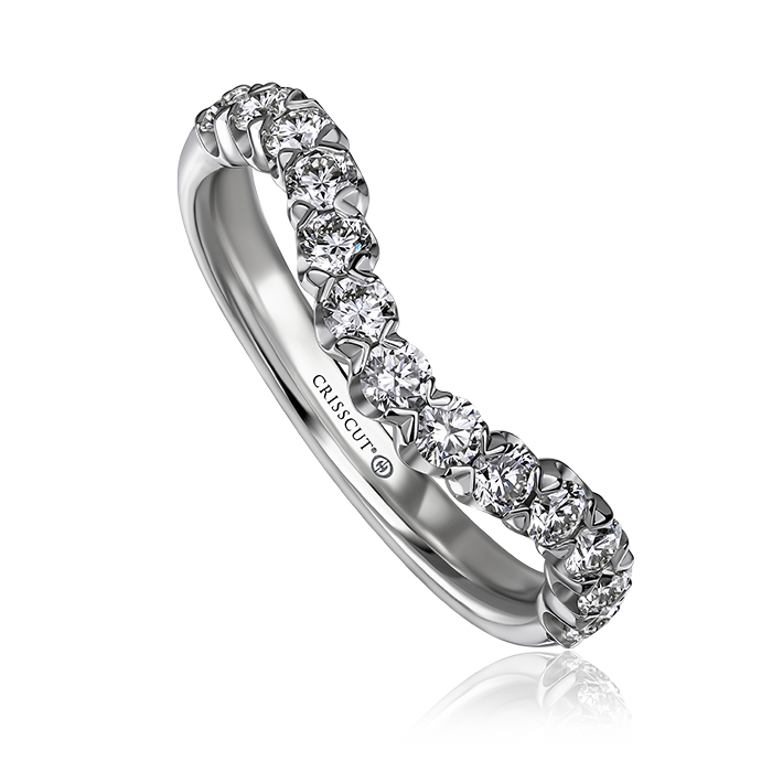 Crisscut New York Round Diamond Contour Band