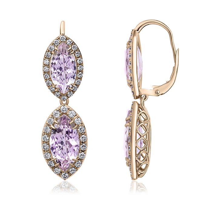 Crisscut New York Morganite Earrings