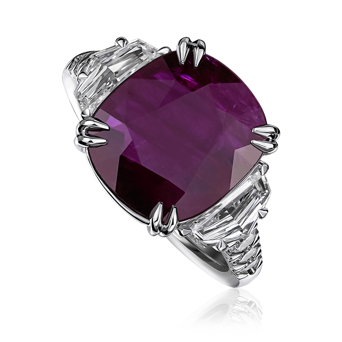 Crisscut New York Ruby and Diamond Ring