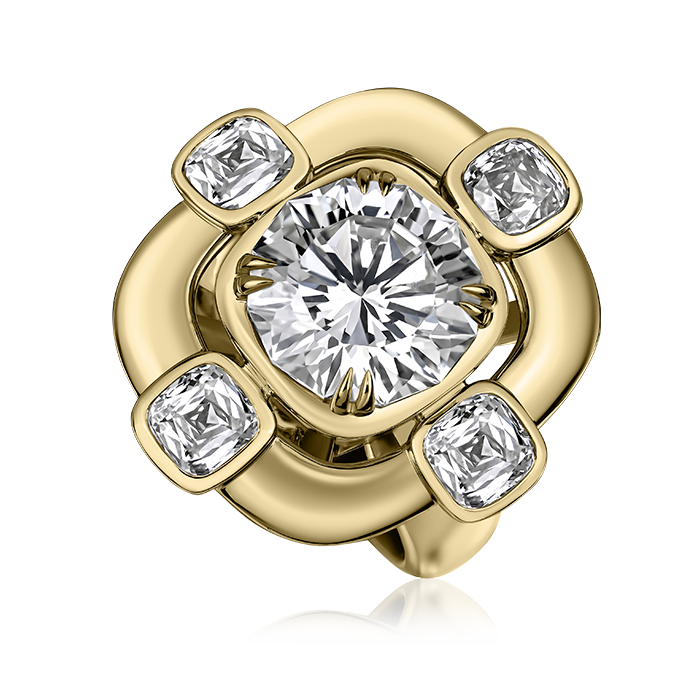 Crisscut New York Crisscut® Round and Crisscut® Cushion Diamond Ring