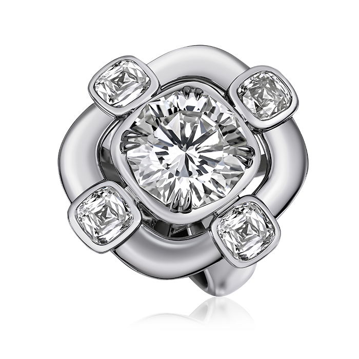 Crisscut New York Crisscut® Round and Crisscut® Cushion Diamond Ring